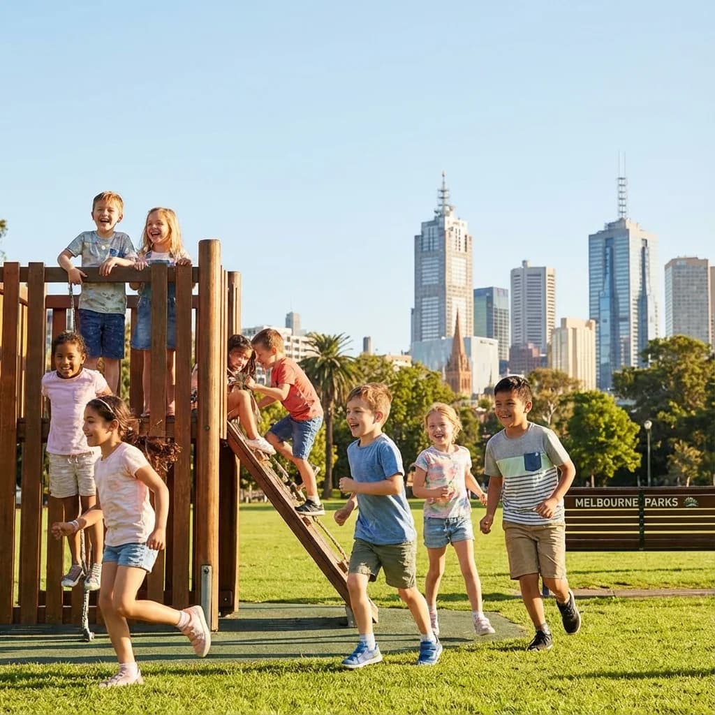 Kids enjoying Melbourne