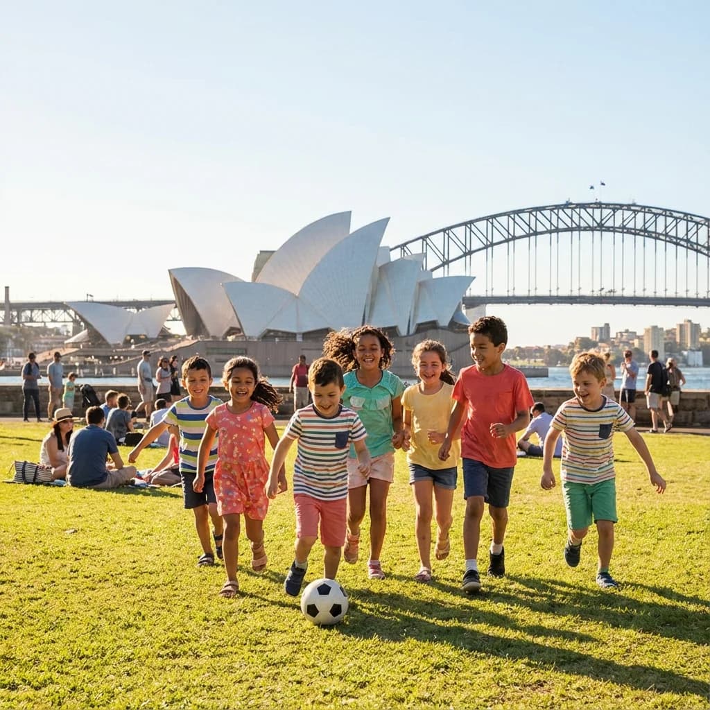 Kids enjoying Sydney